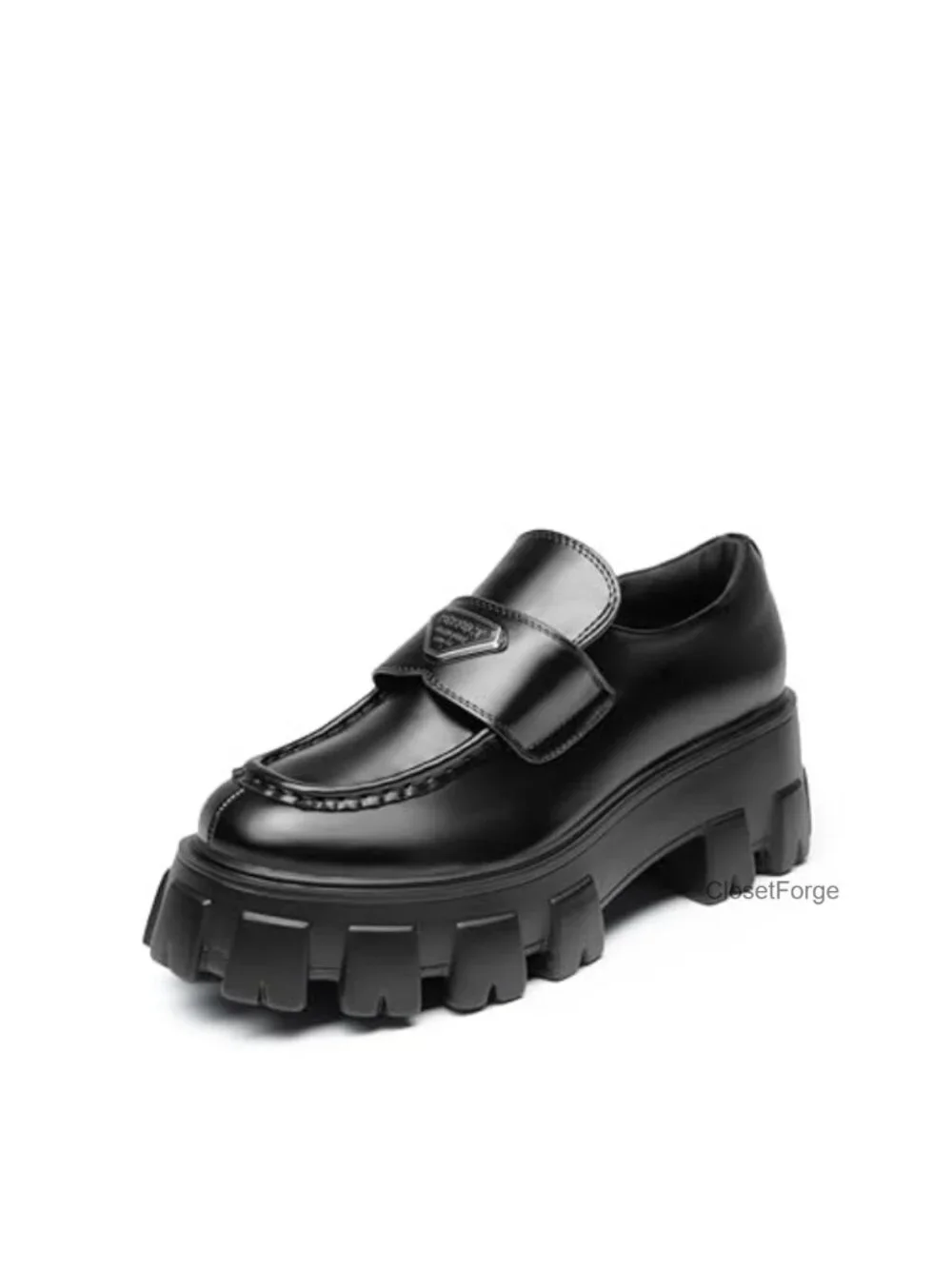 Women's Chunky Platform Loafers Vegan Leather Slip-On Business Casual Shoes